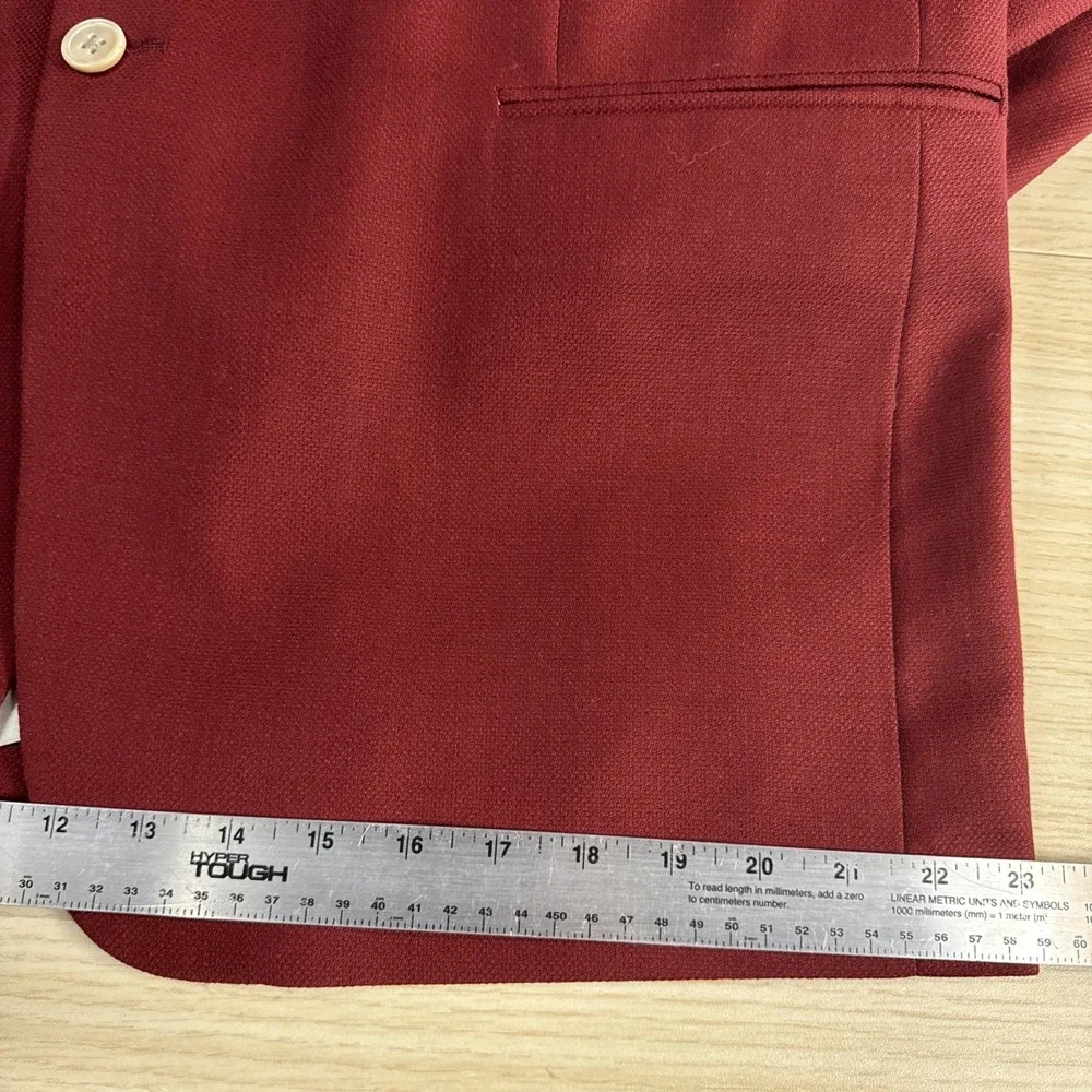 Tallia Uomo 100% Loro Piana & Italy Wool Burgundy Blazer Sport Jacket Size 46L
